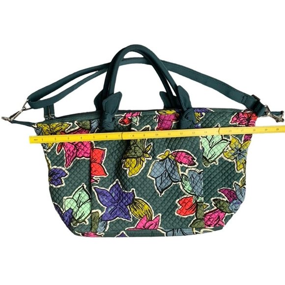 Vera Bradley Green Floral Handbag Purse With Crossbody Strap NWOT - Picture 4 of 6